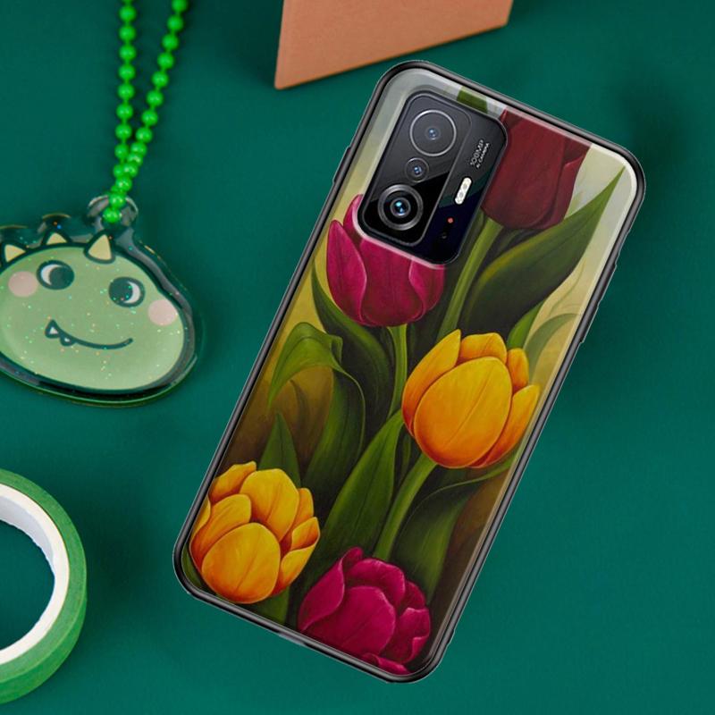 

Чехол с цветком тюльпана для POCO F5 X5 X3 Pro X4 F4 GT F3 M5s C40, чехол для Xiaomi 13 12 Lite 11T 12T Pro 12X POCO X3 GT