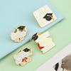 Graduation Season Bachelor's Hat Brooch: Creative English Letters Student Gift