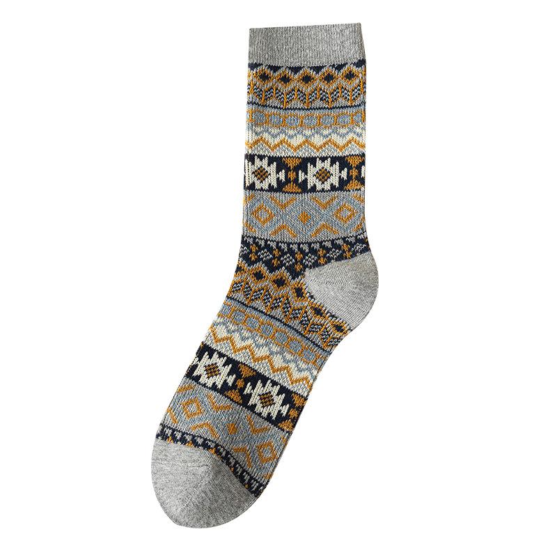 Ethnic-style Socks for Women In Spring and Autumn, Retro Mid-top, Winter Warm and Casual Cotton Socks That Make You Look Slimmer