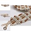 Ethnic Style Waist Belt Handmade Woven Fabric With Wooden Closure For Womens Daily Fashion