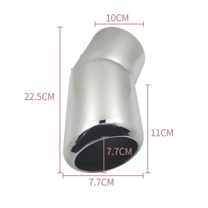 Stainless Steel Exhaust Tailpipe for Land Cruiser - Mirror Silver Clamp Decoration