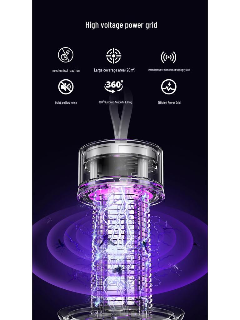 2024 Multifunctional Portable Mosquito Killer Lamp: Electric Shock & Camping Light Combo for Indoor/Outdoor Use
