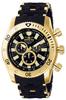 Invicta Sea Spider Quartz Watch, 50mm Case, Gold and Black Stainless Steel with Polyurethane Strap, Black Dial, Size 140, Men's [Parallel Import]
