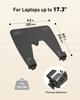 Ergounion Laptop Tray for Monitor Arm - VESA Mount 100x100mm, Up To 17.3 Inches & 26.6 Lbs, Notebook Tray, Office Desk Accessory - Black