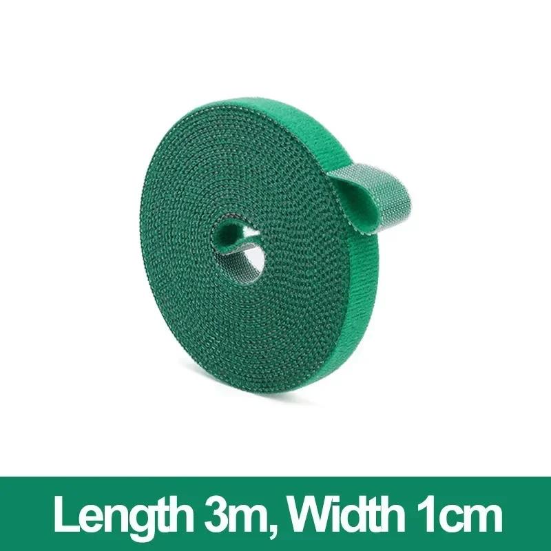 Garden Twine Bandage Plant Nylon Cable Tie Self Adhesive Green Adjustable Plants Hook Loop Support Reusable Fastener Tape Strips