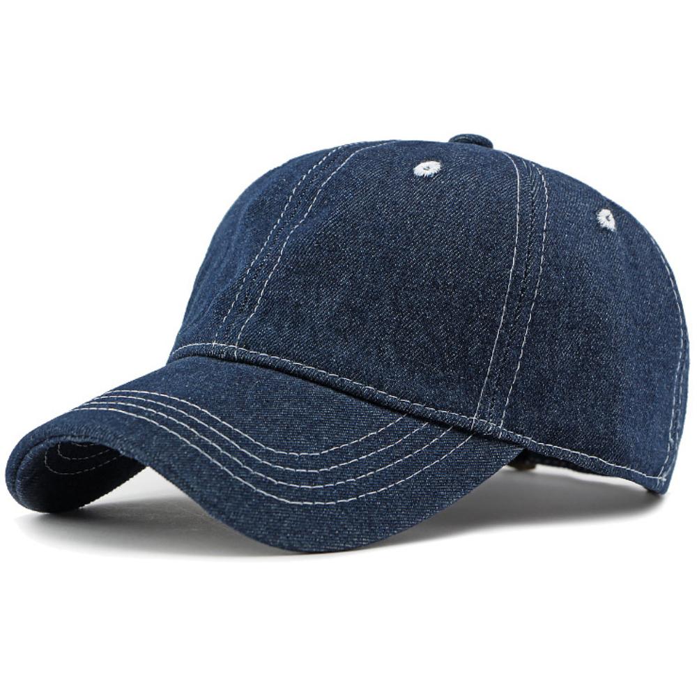 

HT4391 Baseball Cap Men Women Cotton Denim Baseball Hat Classic Solid 6 Panels Snapback Cap for Men Women Adjustable Hip Hop Cap Adjustable 55-60cm
