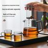 YIHUTEA Chinese Glass Tea Set with Pine Holder