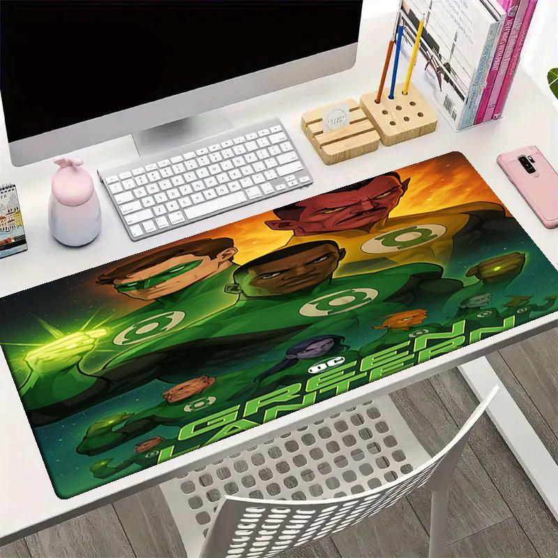 Green Lantern Theme Mouse Pad, Non Slip Rubber Base, Multifunctional Office & Home Decor, Perfect for Workspace Personalization.