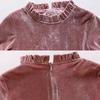 YUBAOBEI Kids Winter Long-sleeve Dress 4-14 Yrs Teenage Girl Velvet Elegant Evening Party Gown Child Clothes