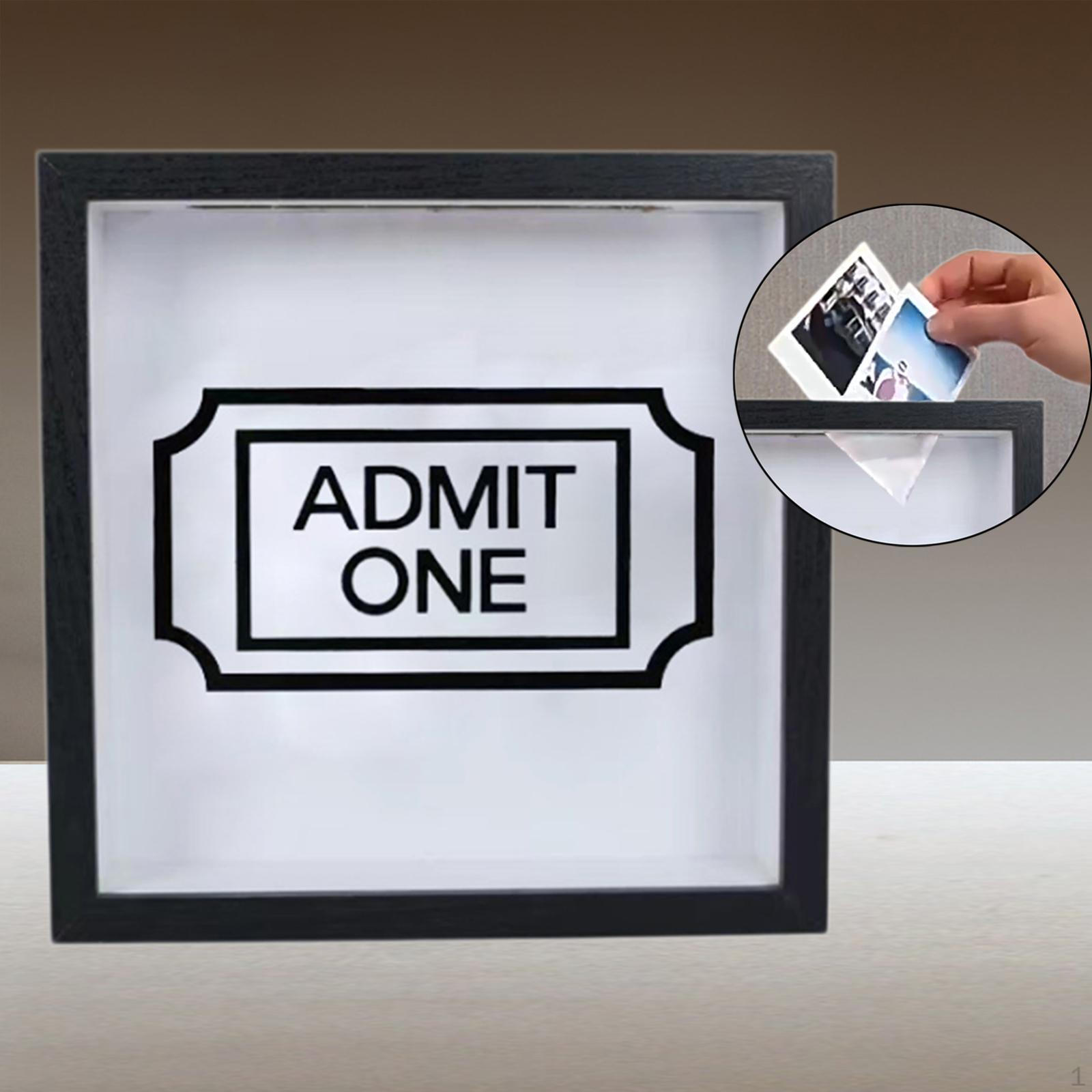 

Adventure Archive Box Memory with Slot Practical Ticket Collection Holder Shadow for 20cmx20cm_Black