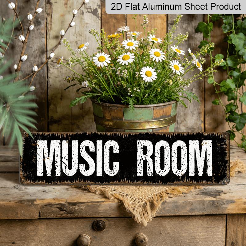 

15.7×3.94inch A Decorative Sign And Plaque for a Music Room, Featuring a Vintage Aluminum Design. This 2D Flat Wall Art Is Versatile for Home 40cm x 10cm