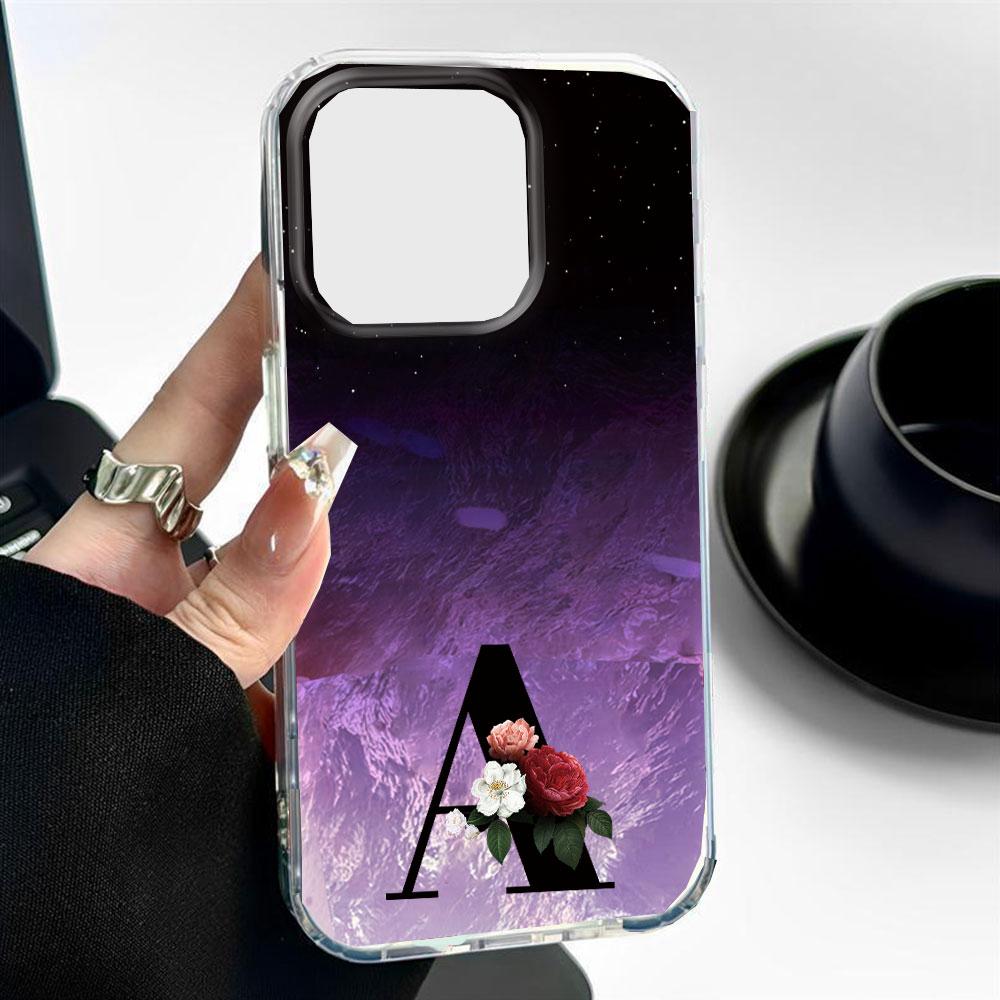 

for Xiaomi Redmi Note 9 8 Pro 9S Phone Case Women Girl Cover Fundas Bumper redmi note9 Capa Artistic Black Letter Flower Pattern Redmi Note 9