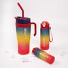 Durable Frosted Gradient Plastic Sports Water Cup Set