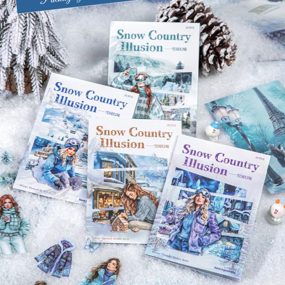 20 Blatt Tagebuchaufkleber Wasserdichter Scrapbook-Aufkleber Neues Aufkleberbuch Schreibwaren