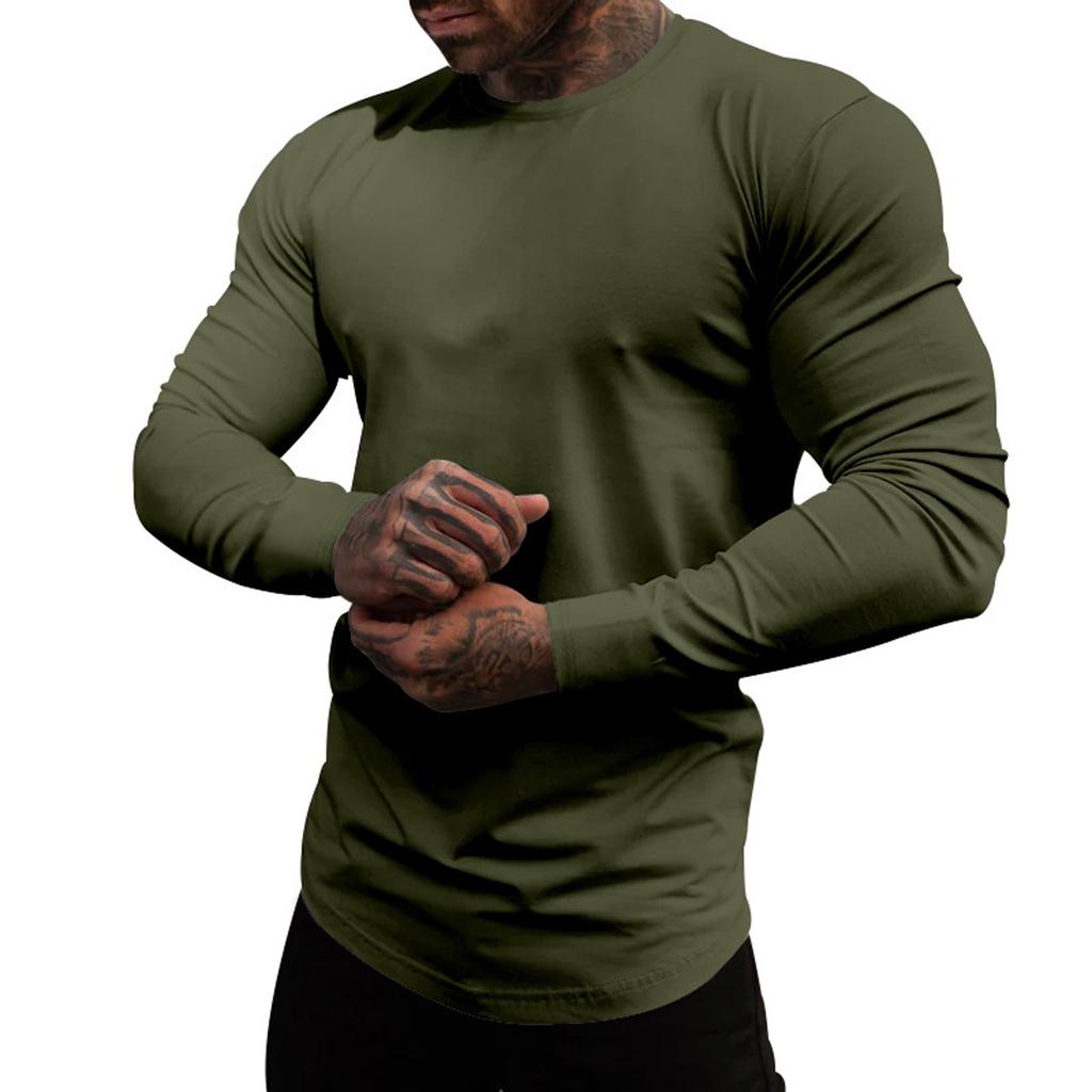 Men's T Shirt O-Neck Clothing Apparel Outdoor Long Sleeve Fashion Designer Vintage