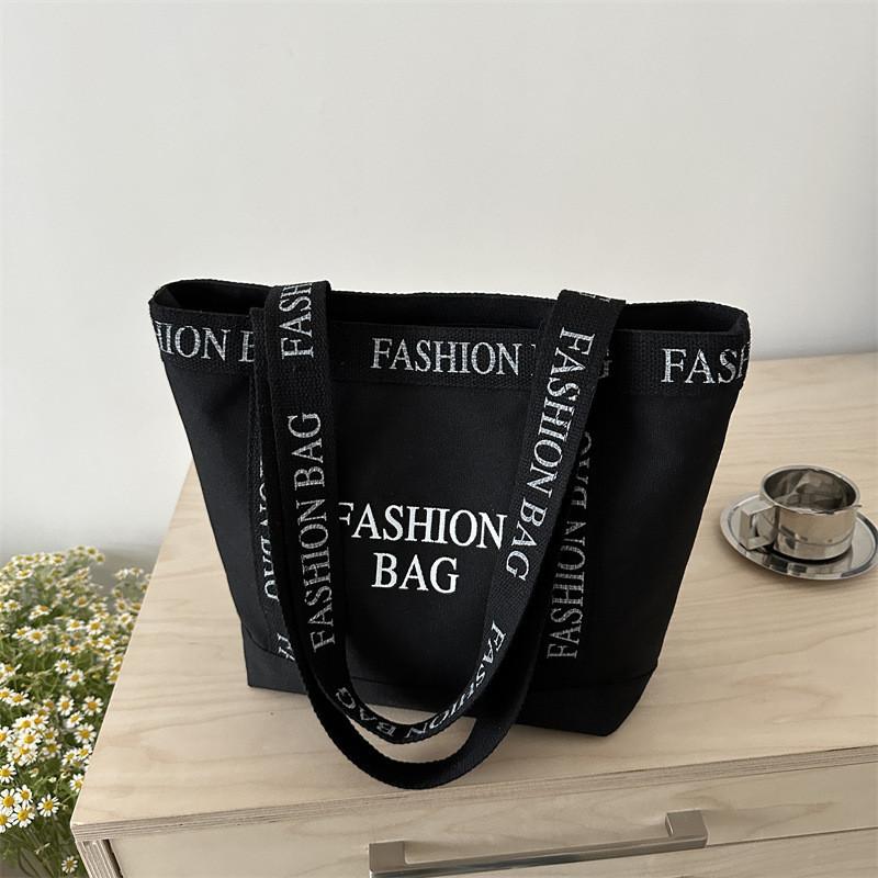 Large Capacity Canvas Tote Bag For Women 2024 Spring New Stylish Letter Design
