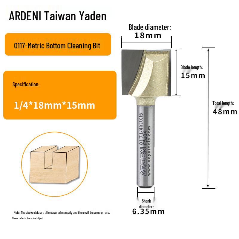Yaden Metric Flat Bottom Woodworking Cutter: Slotting, Rebating, Milling, Trimming, Engraving, & Router.