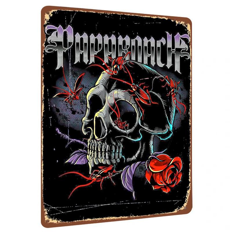 

Custom Heavy Metal Skull Insect Pattern Iron Painting Home Decor Bar Wall Art Hanging Ornament 20x30cm（7.8x11.8inch）
