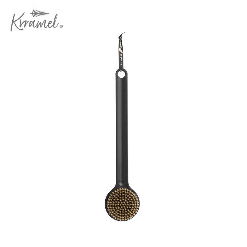 KRRAMEL Bamboo Charcoal Long Handle Bath Brush Normal Size