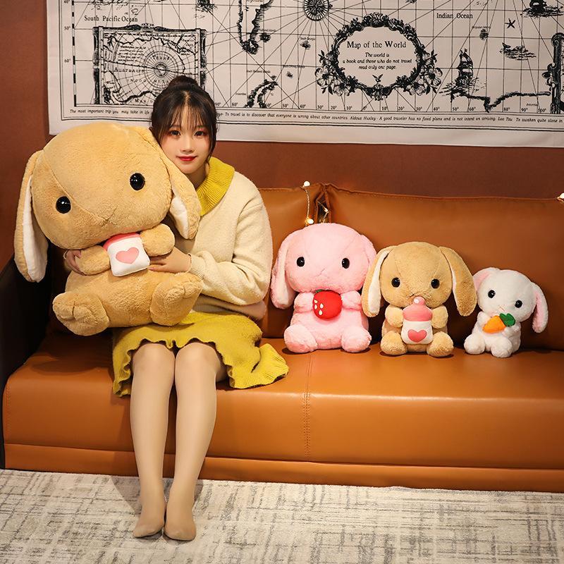 Cute Long-eared Rabbit Doll Plush Toy Little White Rabbit Rabbit Doll Girl Sleeping Doll Birthday Gift
