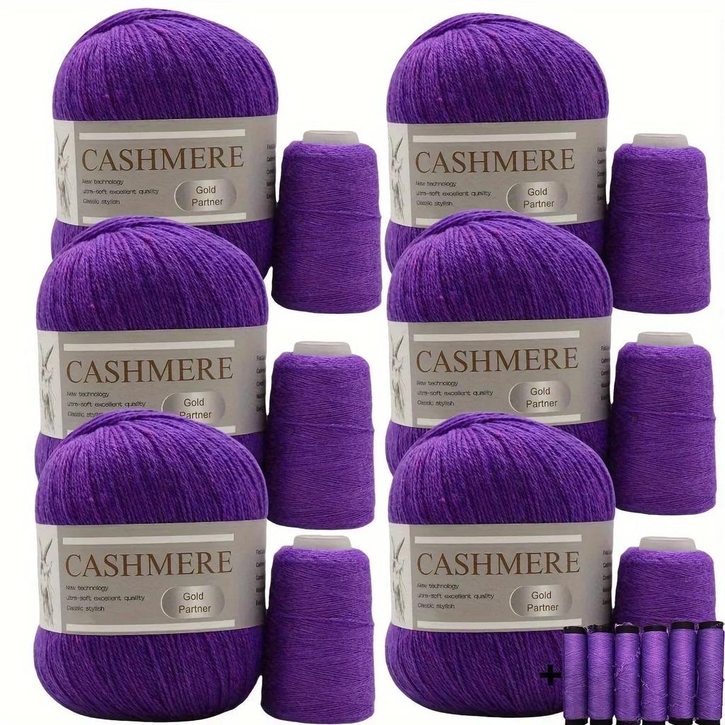 6 Pcs Cashmere Blend Yarn Worsted Weight Bundle for Coats Machine Washable Ultra Soft Knitting Crochet Yarn DIY Crafts