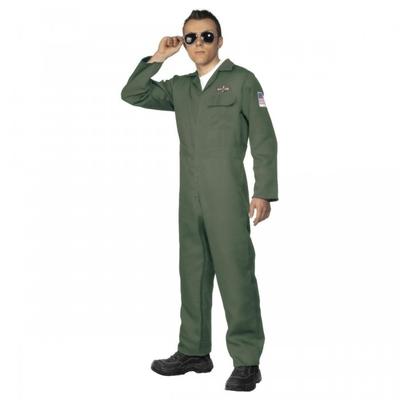 Smiffys Mens Aviator Costume Jumpsuit