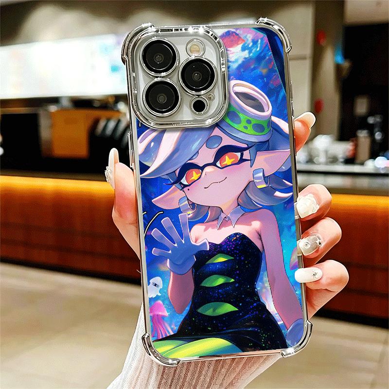 S-Splatoons Game Soft Phone Case For iPhone 15 16 17 Air 14 Pro Max 16E Plus 13 12 Mini Plating Anti-Fall Fundas