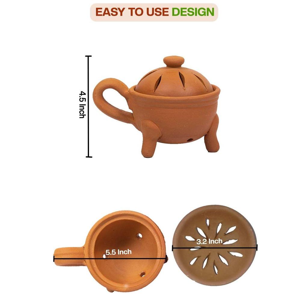 Handcrafted Blue Terracotta Incense Holder – Traditional Dhoop & Cone Burner