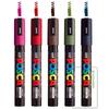 Mitsubishi Pencil Posca Dark Color Set Loconeco Trial Paper Set PC-5M 5-Color +