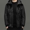 Goat Leather Leather Jacket Men's Detachable Mink Liner Leather Whole Mink Jacket Leather Leather Jacket