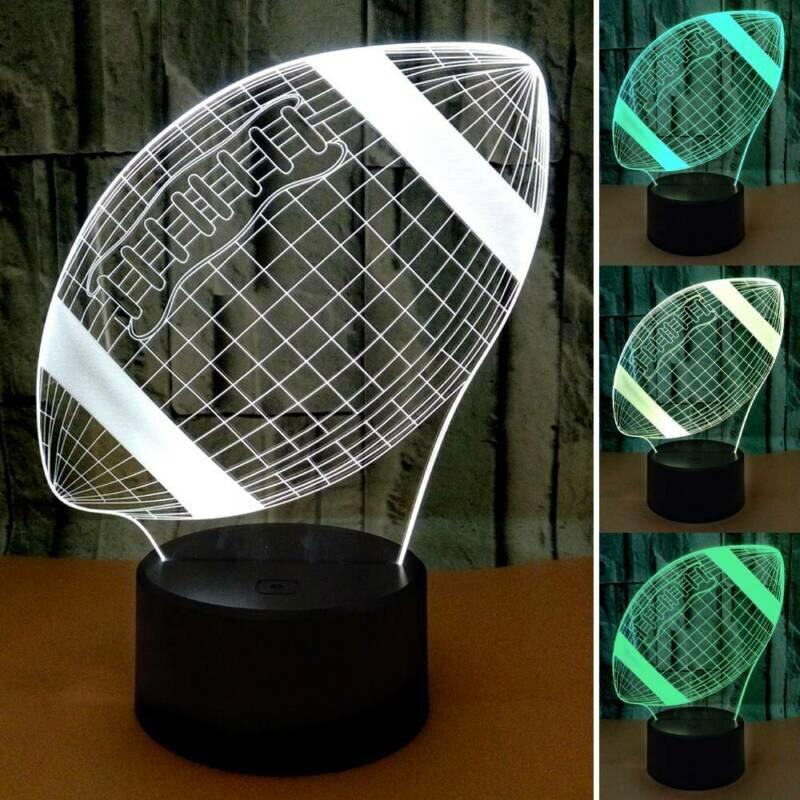 Rugby 3D Illusion LED Touch Lamp Colorful Touch Night Light Bedroom