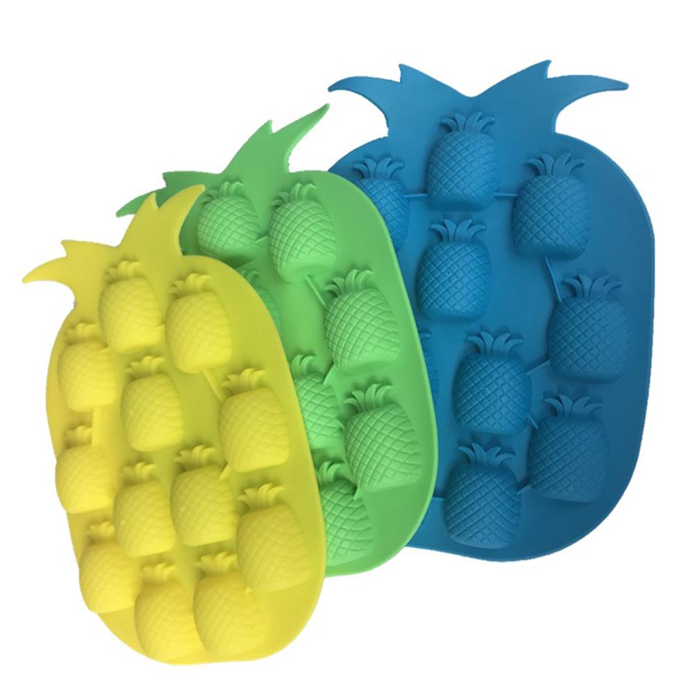 Silicone Ice Mold 12 Even Pineapple Shape DIY Baking Mould Tool for Jelly Pudding Chocolate Cake