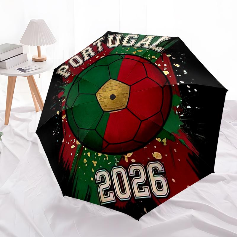 

1pc Football team Umbrella Portable Folding Umbrella Iron Frame Hole Bone Structure Outdoor Home Umbrella разноцветный