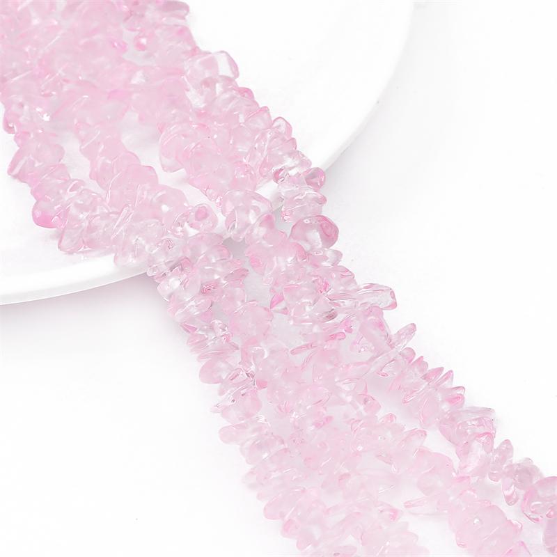 

200 шт. хрустальные стеклянные бусины нерегулярные прозрачные цветные бусины из щебня для самостоятельного изготовления ожерелья, браслета и ювелирных изделий розовый