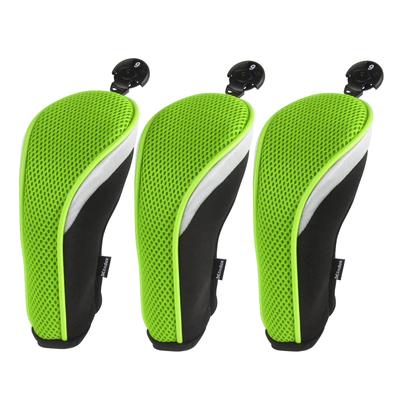 Andux Golf Hybrid Club Headcovers with Interchangeable Numbered Set of 3 Tags, (Green)
