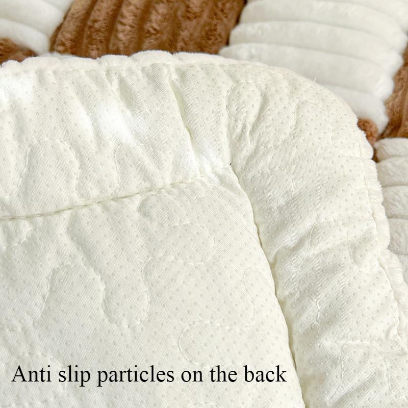 Short Plush Thickened Sofa Cushion Modern Minimalist Plaid Soft High-quality Carpet Home Living Room Decoration Anti Slip Multi-color Bay Window Mats