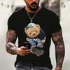 Cartoon Bear Series Patterned Men's T-shirt Interesting Printed Undershirt Casual Fashion Men's Clothes Cotton Women's T-shirt