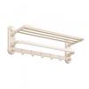 No Drill Bathroom Towel Rack Wall Mounted Folding Bath Shelf Storage