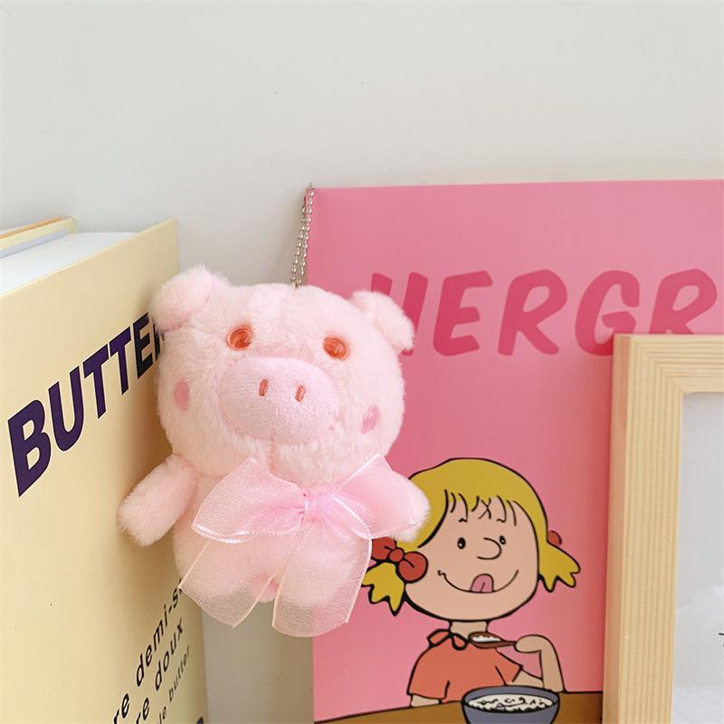 

Cute Scarf Frog Bear Plush Pendant Cartoon Cute Pig Doll Keychain Claw Machine Doll Height about 12cm