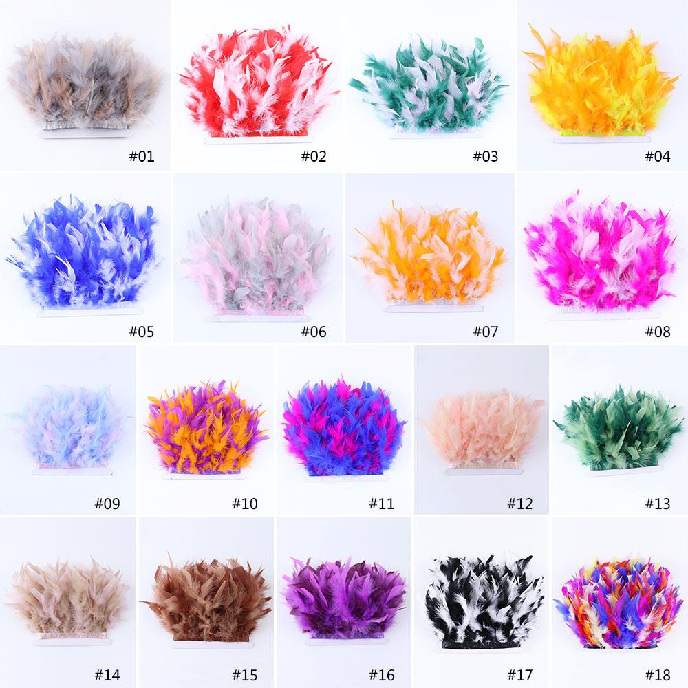 2Meter Natural Turkey Feathers Fringe Trim for Needlework and Handicrafts Turkey Feather Accessories Plumes Fring for Clothes
