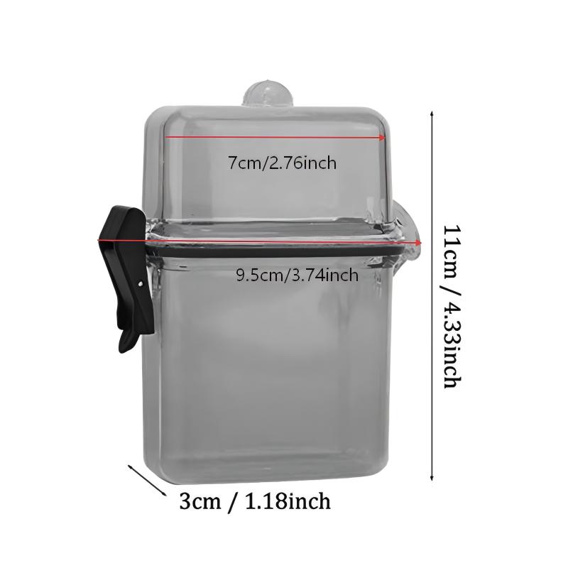 Scatola Sigillata Impermeabile per Immersioni con Gancio per Cordino Trasparente Sott'acqua Galleggiante Custodia Ermetica per Surf Canoa Kayak