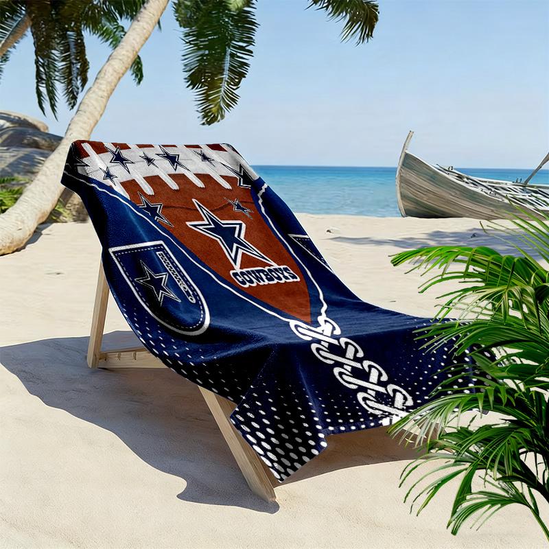 Cowboys Football Print Beach Towel, Large Soft Quick Dry Towel for Beach Camping Swimming