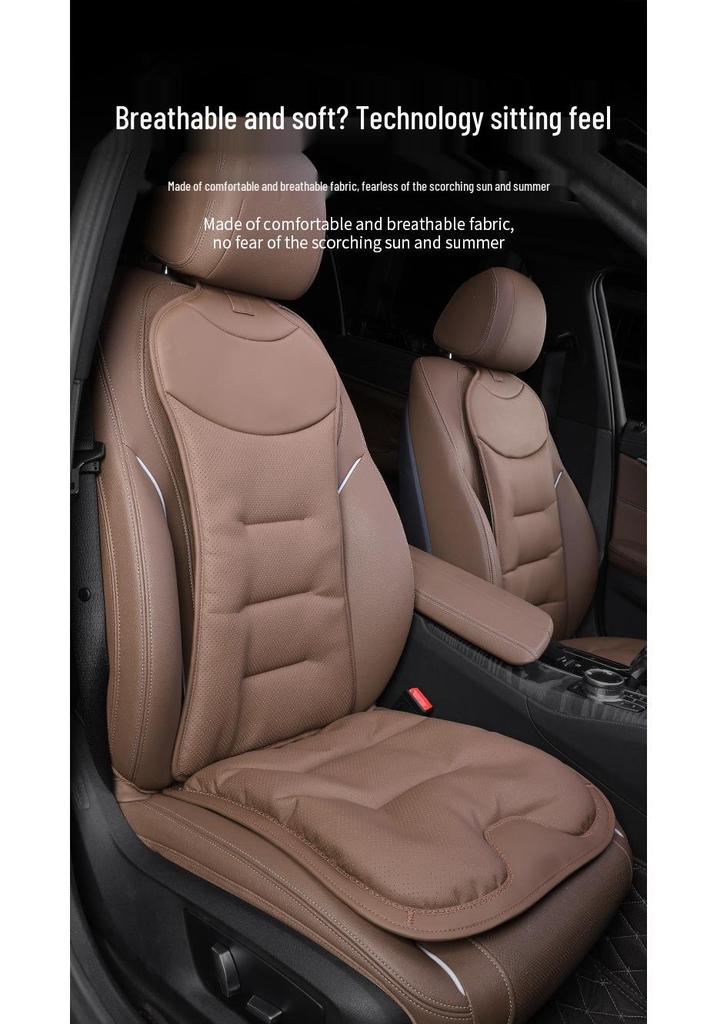 Breathable Nappa Leather Lumbar Support Car Seat Cushion for Mercedes-Benz & BMW