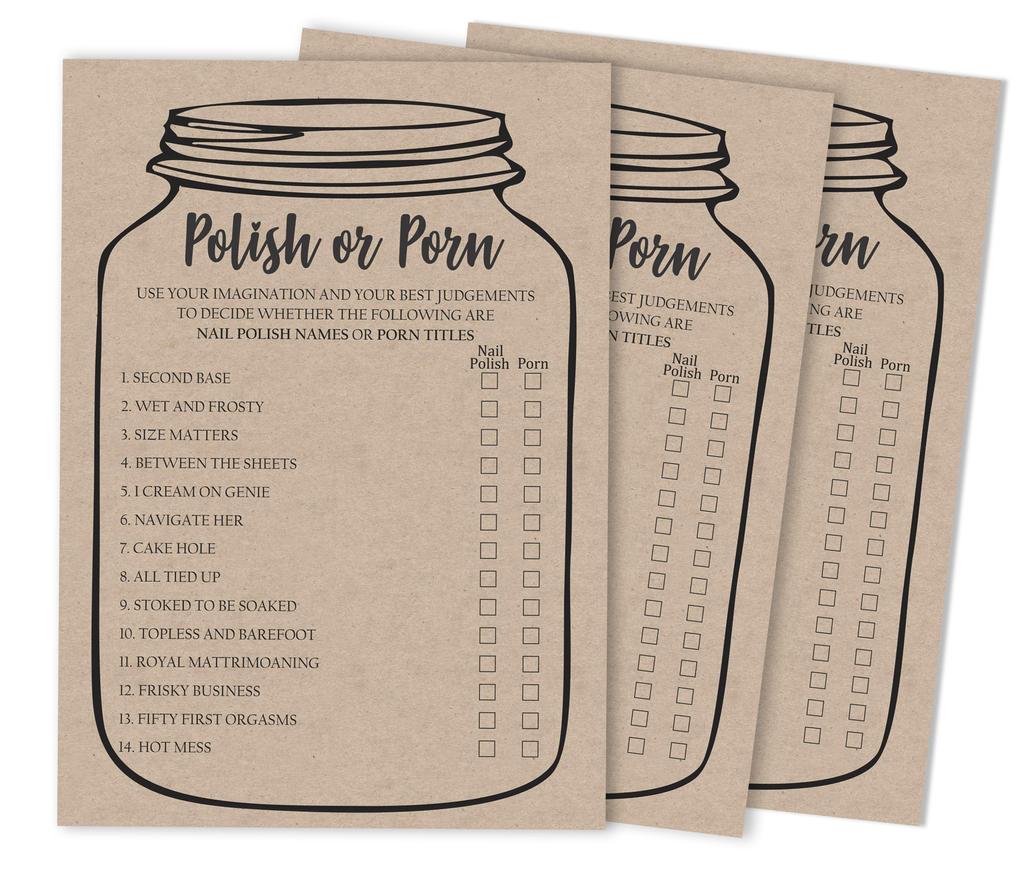 Inkdotpot 50A  Rustic Kraft Mason JarA  BingoA  GameA  CardsA  For Bridal Wedding Shower Bachelorette Party Bulk Blank Square Fill In Gift