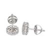 Hip Hop Moissanite 925 Sterling Silver Round Mens Stud Earrings Silver Jewelry