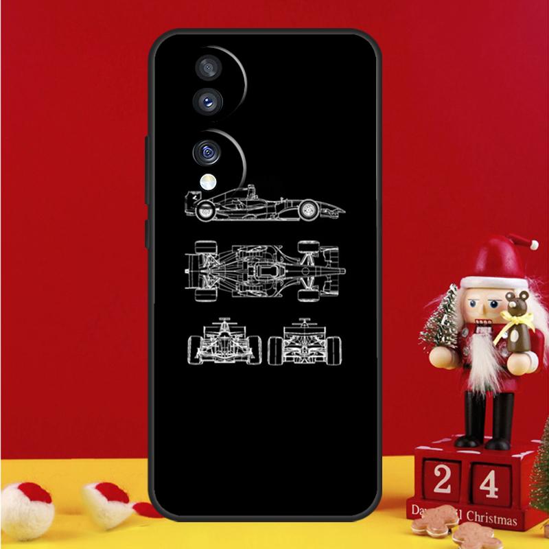 Minimalist F1 Circuit Case For Honor Magic 6 5 Pro 50 70 90 Lite Honor X8b X9b X6 X7 X8 X9 X6a X7a X8a X9a Cover