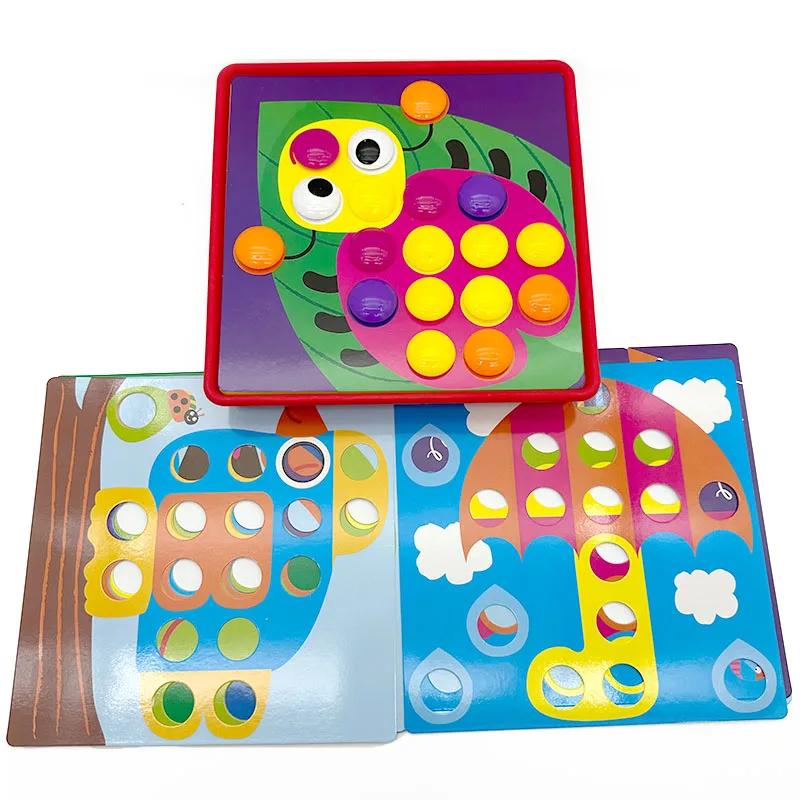 Novo cogumelo prego diy dos desenhos animados brinquedos artesanais montessori brinquedos educativos das crianças jogo de quebra-cabeça 3d inteligente presentes de tabuleiro