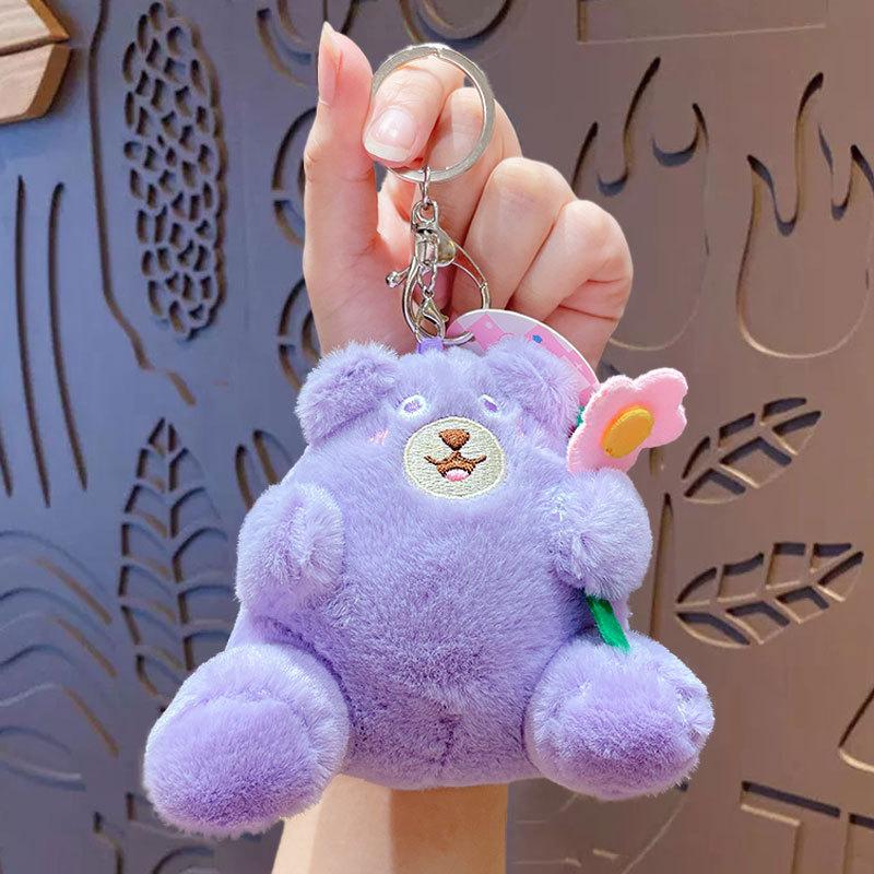 Bouquet Hug Bear Plush Toy Mini Couple School Bag Pendant Doll Cartoon Doll Gift Keychain