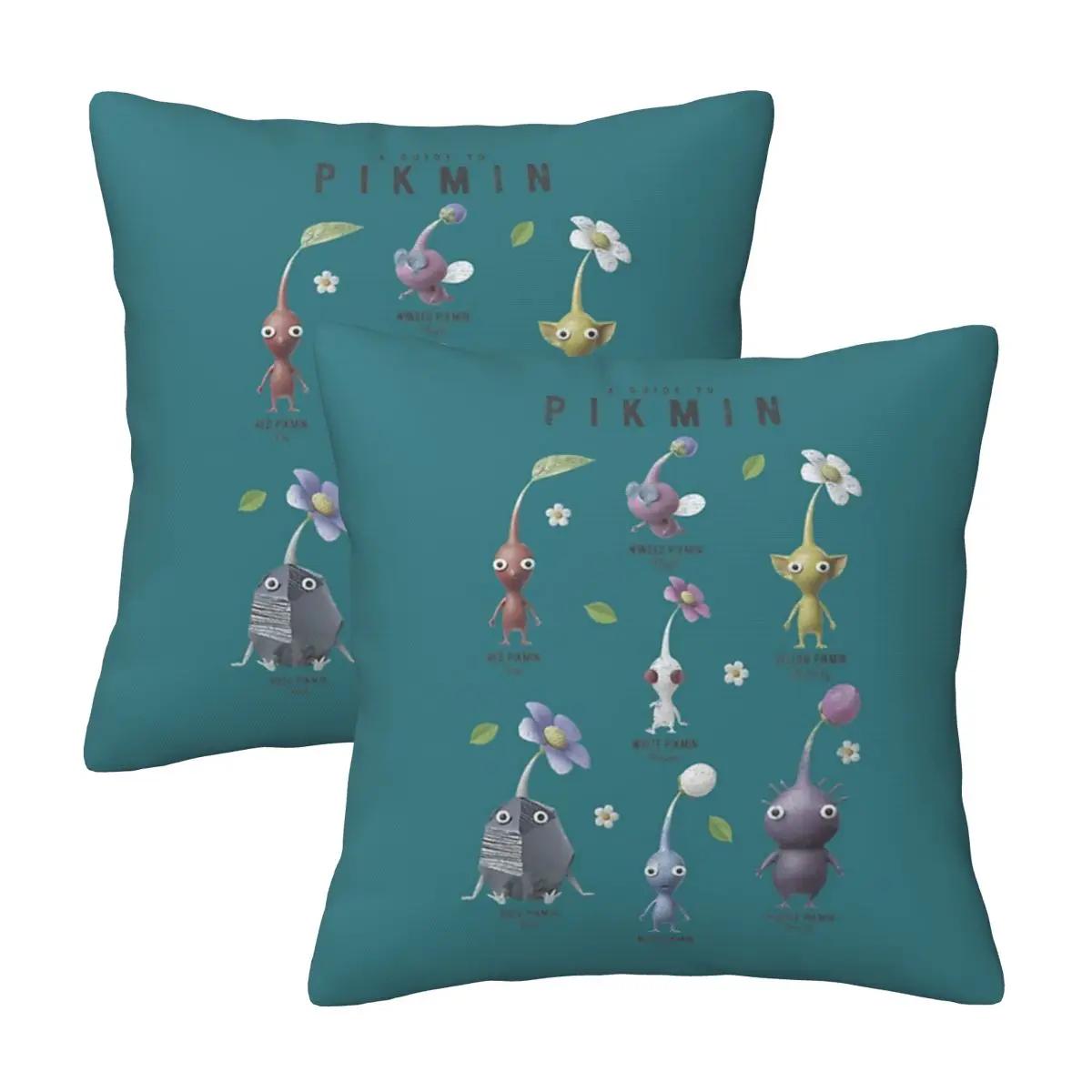 Pikmin 2 Pcs Square Pillowcase Pillow Cover Cushion Decor Comfort Throw Pillow For Home Sofa Peach skin 18*18(CM)-2Pcs