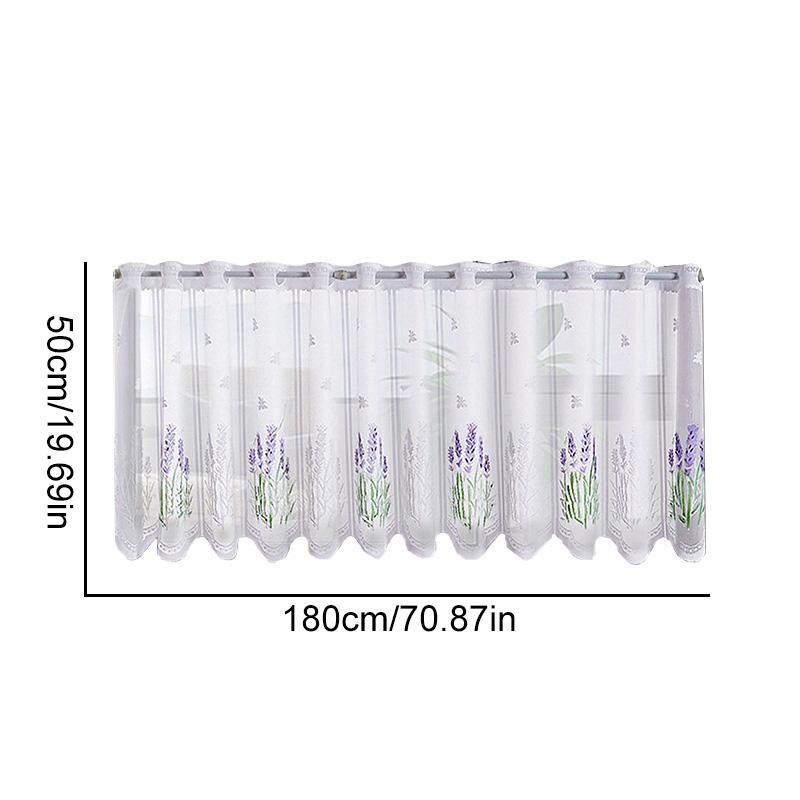 1Pc Window Drapes Kitchen Valance European Style Floating Sheer White Lace Curtains Window Drapes Cafe